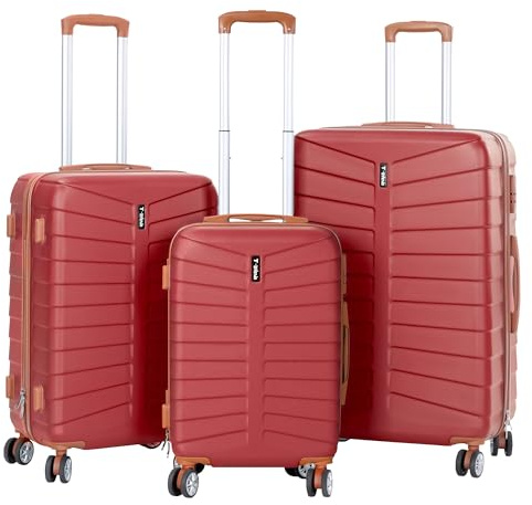 Juego de 3 Maletas Viaje Rígidas ABS con Ruedas 360° | Trolley Maleta de Cabina Ligero y Resistente | Equipaje de Mano, Mediana y Grande | Cerradura , Asa Telescópica, Interior Organizado Diseño