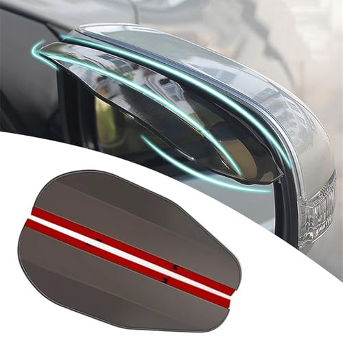 HLTTXS Sidospegelskydd för bil regnskydd för Toyota CHR ZYX10 NGX50, ögonbrynsskydd med spegelskydd, regnskydd, A/svart