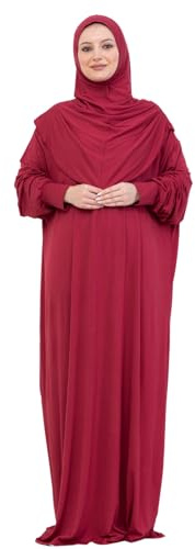 Prien Gebetskleidung Mit Hijab Für Damen, Baumwolle Muslim Abaya Für Frauen, Weich Kopftuch Gebetskleid, Elegante Türkische Islamische Kleid Eid, Ramadan, Umrah, Hajj