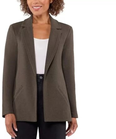 Matty M Ladies Knit Boyfriend Blazer (US, Alpha, Large, Regular, Regular, Pebble)