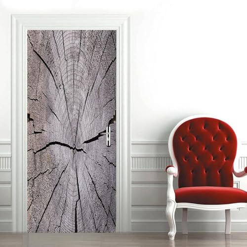 Türtapete Selbstklebend 90x200 Holzoptik Türfolie Holzmuster Türaufkleber Fototapete 3D Effekt Türklebefolie Türposter für Innentür Schlafzimmer Bad Dekoration M5944