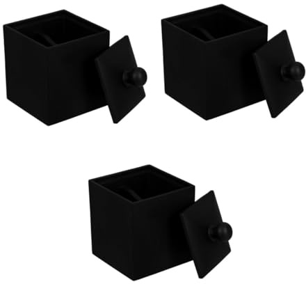 PRETYZOOM 3 Piezas Caja Organizadora para Bastoncillos y Palillos con Tapa Mate Recipiente Multifunción para Algodón y Cosméticos Casa Diaria