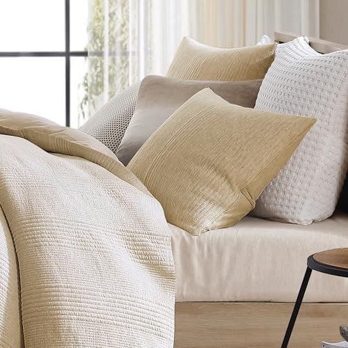DKNY Pure Duvet Cover Set - King, Soft Jersey Knit Bedding - 3 Piece - Oatmeal Beige