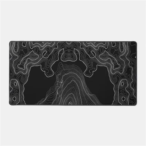 Yoonqun Topographic Contour Large Gaming Mouse Pad 800x300x3 mm Long Computer Keyboard Mousepad XXL Mouse Mat Washable with Slip Rubber Base Desk Pad for PC, Laptop, Office