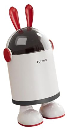 Ronyme Poubelle avec couvercle rabattable, poubelle décorative pour la maison, poubelle, corbeille à papier pour bureau, dortoir, salle à manger, cuisine, Rouge, Lapin avec Des Pieds