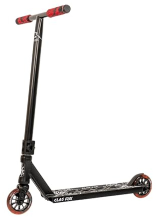 CLAS FOX Freestyle Pro Stunt Scooter 110mm Pro Scooter Wheels HIC Compression System Kick Scooter (Black)