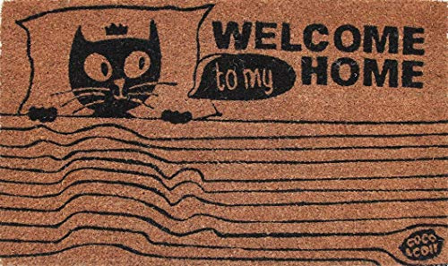 Coco & Coir Door Mat | Indoor Funny | Cat Design Entrance Welcome Mat (Cat Love 45cm x 75cm)