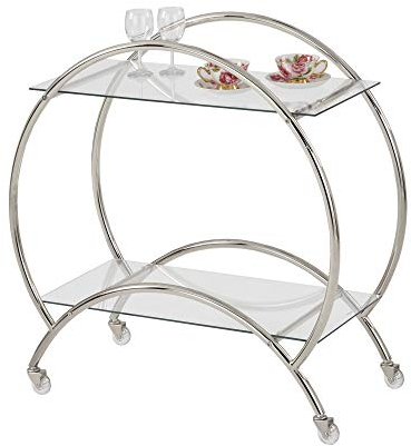 Design Guild Barwagen aus Glas, silberfarben