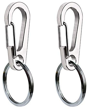COMTIM 2 Pack Dog Tag Clips, Stainless Steel Heavy Duty Quick Clips Pet ID Tag Holder for Dog/Cat Collar and Harness