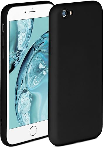 ONEFLOW Soft Case für iPhone 6s / iPhone 6 Hülle aus Silikon mit Kameraschutz, Silikonhülle mit erhöhtem Schutz fürs Display, Backcover Schutzhülle, weiche Handyhülle, Schwarz