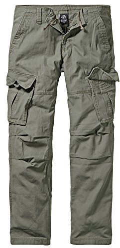 Brandit cargobyxor Texas Slim Vintage herrbyxor, oliv, 6XL