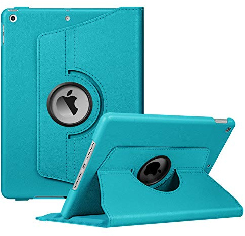 Fintie Roterbart fodral för iPad 9 gen. (2021)/8 gen. (2020)/7 gen. (2019), 10,2 tum, 360 graders roterbart och skyddande fodral med stativ och pennhållare, automatisk på/standby, turkos (Legacy Teal)