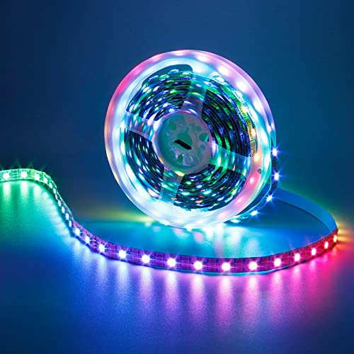 GOMING 5V WS2812B Adressierbar LED Streifen 5M LED Strip 300LEDs Traumfarbe | 5050SMD Flexible Weiß PCB IP20 Nicht Wasserdicht RGB LED Band für Zuhause Party(Controller und Netzteil Nicht Enthalten)
