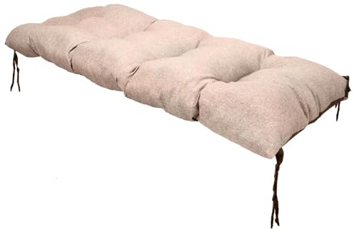 Grand Filippo Sitzkissen Bank 100 x 55 cm Beige - Wasserdicht Sitzkissen Garten Beständig Gegen Schimmel und Feuchtigkeit - Handgefertigt Sitzauflagen für Bänke mit Befestigungsschnüre