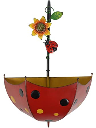 Azazaza Maceta colgante de metal para paraguas, 11.22 x 4.92 pulgadas, para colgar en la pared, maceta vintage para jardín, dormitorio, sala de estar, oficina (A)