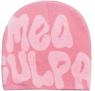 GFLPO Damen Beanie Mütze Beanies Y2k für Damen Herren Beanie Skull Hat Y2K Strickmütze MEA Grafik Wintermütze Warme Strickmütze (Rosa), Pink, Einheitsgre