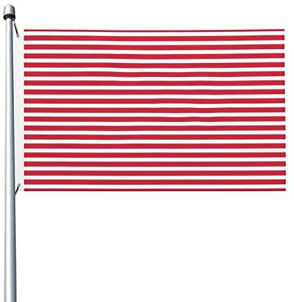 Drapeau léger double face, motif rayé blanc et rouge, 0,9 x 1,5 m avec œillets métalliques, décoration de jardin d'extérieur