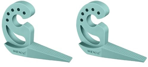 WENKO Türstopper und Fensterstopper Multi-STOP® Mint - Klemmschutz, Kunststoff (TPR), 11.8 x 7.7 x 2.5 cm, Minzgrün (Packung mit 2)