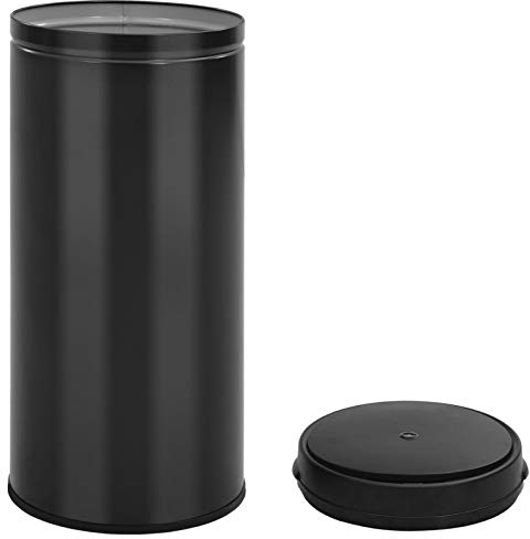 Gecheer Automatisk sensor-papperskorg, papperskorg, sopbehållare, avfallsbehållare, avskiljare, avfallsbehållare med LED-skärmar, sensorteknik, 36 x 86 cm (diameter x H), 80 l svart