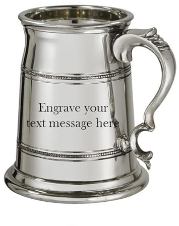 Wentworth Pewter Old London X Range Bierkrug aus Zinn, schwer, mit kostenloser Gravur