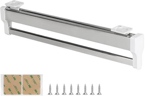 DBREAKS Ausziehbare Kleiderstange Schrank Garderobenstange für 400mm Tiefe | Ausziehbar für Kleiderbügel, verstellbar, für Schränke ab 400mm Tiefe, sanfter Auszug