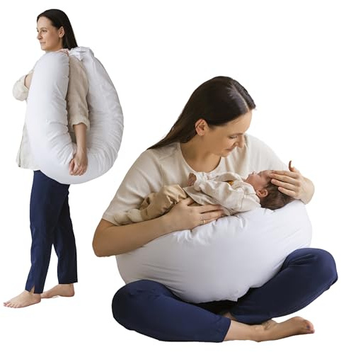 MINICAMP Full Body Pregnancy Pillow for Sleeping – Full Body Maternity Support Pillow for Back, Belly, Hips & Legs – Ergonomic Side Sleeper Pillow with Removable Washable Cover - Made in EU