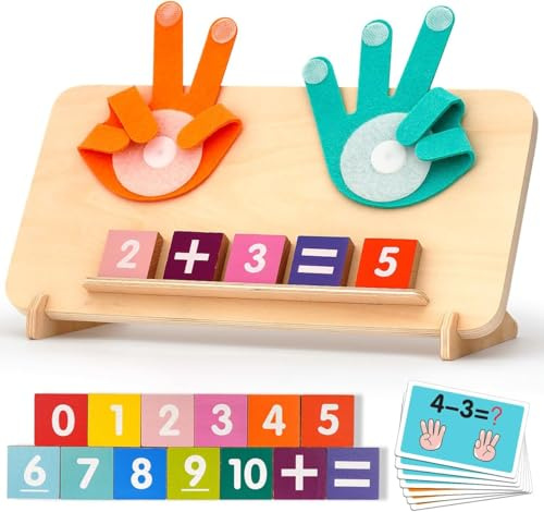 QYDKWK Jouets Montessori Mathématiques, Jeux Éducatifs Préscolaires Apprendre à Compter, Jouet d'apprentissage Cadeau pour 3 4 5 Ans Garçons Filles Enfants