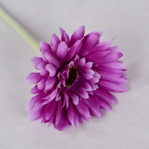 Bolas artificiales de crisantemo, flores de cosmos de seda falsa, decoración del hogar, cabezas de flores, ramos de boda, arreglo floral (morado)