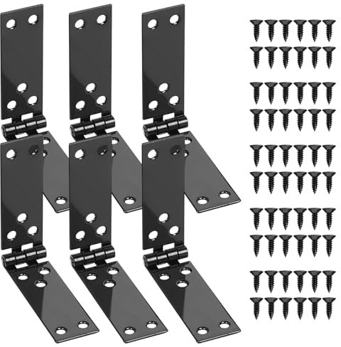 6 Stk Kistenband, Scharniere Klappbar, Türscharniere, Möbelscharnier für Schubladen, Türband Scharniere Schwerlast, verzinkt Aufschraubbänder Möbelband für Holztüren Holzkisten Schränke (150 x 25 mm)