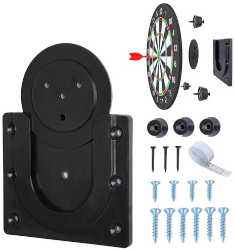 Dart Board Bracket Hanging Dartboards, 13 * 9.5cm Professional Dart Board Accessories Includes Dartboard Bracket, Screws, Wall Hanging Hooks and Tape Measure for Targets, Archery Games