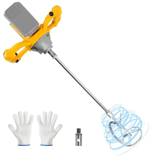 Cordless Cement Mixer for Dewalt 20v Battery, 1200W Electric Concrete Mixer, Portable Mortar Mixer with 6 Speed, Handheld Mud Mixer for Mortar, Fodder, Paint, Plaster, Thinset