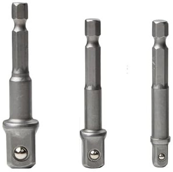 1/4'' 1/2'' 3/8'' 1/2'' Drill Socket Adapter Hex Shank Extension Square Head Drill Bit Adapter Set Hand Tools(65mm)