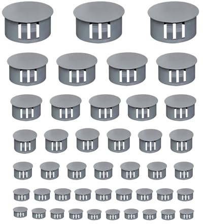 170PCS Grey Caps for Screws Holes, Reusable Plastic Plugs for Holes, 7 Sizes Drill Hole Cover Caps for Cabinets, Cabinet Furniture and DIY(5-25mm)