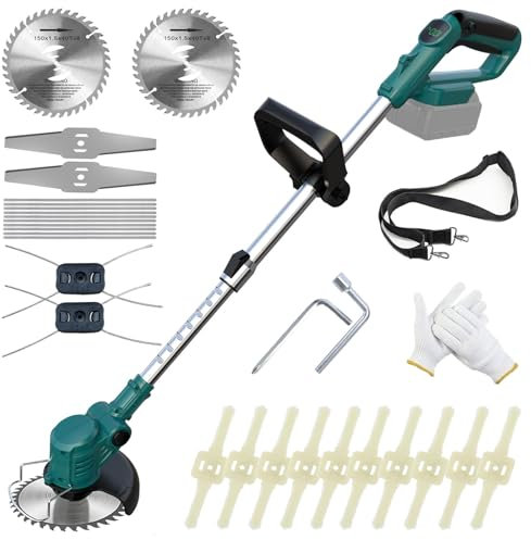 Decespugliatore a Batteria 3 IN 1, Tagliaerba a Batteria - Compatibile con Batterie Makita, con 4 Lame Intercambiabili, per Taglio Erba e Arbusti (Batteria Non Inclusa)