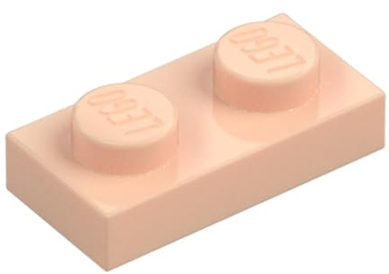 LEGO Plate 1 x 2, Building Brick Component, Part 3023, Choose Your Colour (Light Nougat, 10, Bricks)