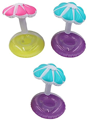 BIUDECO 3piezas Portavasos Inflable para Tazas y Botellas Portavasos Flotante Color Aleatorio Inflable para Piscina y Playa