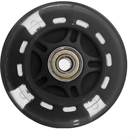 Gdfnmogo Pu Having Flash Carbon 80 mm 2 pz Ruote Led Inline per Elite e Scooter Cuscinetti per Scooter Ruote Pattini in Acciaio (nero)