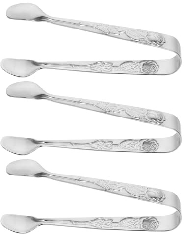 TOKIDNY 3 pièces Pinces à Glaçons Mini Acier Inoxydable Pinces à Sucre et Aliments Sans Pincement pour Citrons Biscuits et Buffet