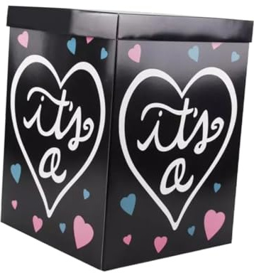 DIYEAH Scatola di Carta per Shower Gender Reveal Contenitore Decorativo per Palloncini Scatola per Feste di Nascita e Annuncio Sesso Facile da Montare Colori Freschi e Bordo