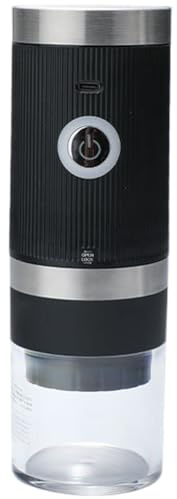 Moulin à café électrique portable avec batterie rechargeable USB, réglages de mouture grossière à fine réglable pour expresso et presse française, lames en acier inoxydable, compact pour les voyages