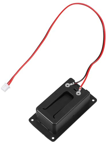 Levemolo Boîtier de Batterie 9 V pour Guitare Électrique Compartiment Micro Actif, Connecteur à 2 Broches Stable, Accessoire Instrument Noir en Plastique Résistant, Compatible Pièces