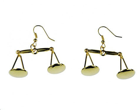 Miniblings Waage gold Ohrringe Hänger Sternzeichen Tellerwaage vergoldet | Ohrschmuck aus eigener Fertigung in Berlin, mit Jura, ein Mitbringsel mit Charakter