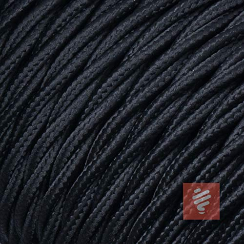 Textilkabel für Lampe, verseilt (geflochten), dreiadrig - 3x0,75mm², Schwarz - 5 Meter