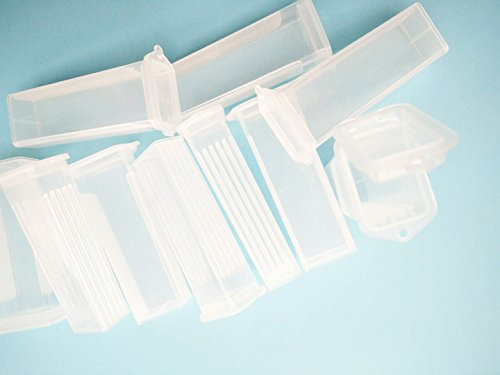 Mikroskop-Glashalter aus Kunststoff, rechteckig, für 5 Objekte, 50 Stück