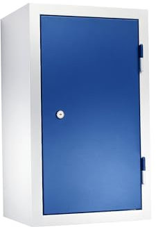 eurokraft | Werkstatt-Hängeschrank | HxBxT 600 x 350 x 320 mm | Vollblechtüren | enzianblau RAL 5010