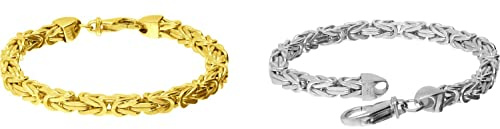 FILANGO 925er Silber Königsarmband rhodiniert/vergoldet - Goldfarben, Silberfarben