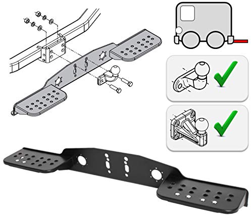 Trittbretter Trittstufe Auftritt AHK 2- und 4 Loch Flanschkugel Anhängerkupplung - abgerundet