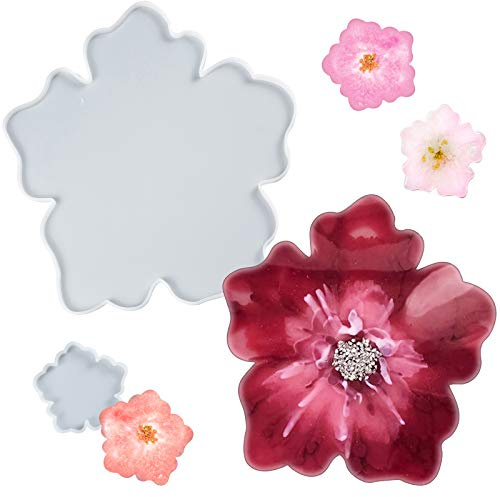 FUNSHOWCASE Blumen-Tablett und Untersetzer Epoxidharz Silikon Formen Teehalter Kerzenschale Servierbrett Teller