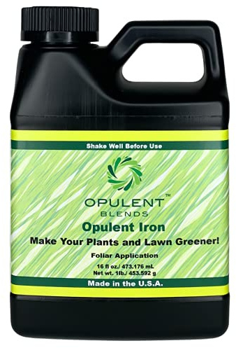 Opulent Iron | 16 oz. | Liquid Iron Fertilizer | 7.315% Iron | for Plants or Lawns | Fast Acting | Dark Green Lawn | Foliar Application