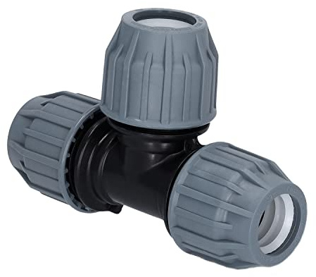 STEMAX-Wassertechnik: PP-Klemmverbinder, T-Stück 90° klemm x klemm x klemm, PN16, Trinkwasserzertifiziert, DVGW (32mm x 32mm x 32mm)